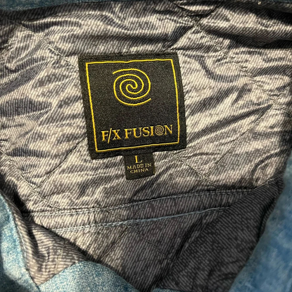 F/X Fusion Quilted Shirt Light Blue‎ Jacket Men’s Size L